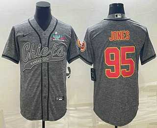 Men's Kansas City Chiefs #95 Chris Jones Grey With Super Bowl LVII Patch Cool Base Stitched Baseball Jersey,We sell and wholesale Men's Kansas City Chiefs #95 Chris Jones Grey With Super Bowl LVII Patch Cool Base Stitched Baseball Jersey on line form chian!